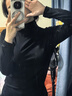 健卡丹秋冬季新款长袖打底衫女加绒加厚半高领保暖上衣修身显瘦打底衫女 春秋款 黑色 L 适合90-120斤 实拍图