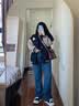 花语志女士外套秋冬小个子百搭短款外套棒球服休闲加厚女装外套夹克韩版 滑板胸章棒球服【黑色】 2XL 【建议110-120斤】 实拍图