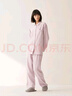 MUJI[自营限定款]女士无侧缝 双层纱织睡衣  软棉棉内衣 粉色格纹 XL 实拍图