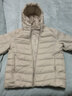 雅鹿羽绒服女士轻薄秋羽绒连帽简约纯色修身保暖短款外套 米白 175  实拍图