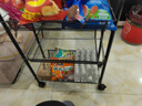 溢彩年华 厨房置物架落地储物架移动收纳小推车蔬菜架子多层零食架1056-BK 实拍图
