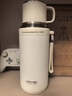 恩尔美（nRMEi）保温杯大容量男女款316男女士72小时长效保温学生上学专用水杯子 月光白800ml【抗菌316/茶水分离/便携提绳】 实拍图