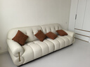 冬熊棉花糖真皮沙发法式奶油风客厅小户型轻奢白色钢琴键云朵沙发 【大三人位2.5米】 进口纳帕头层牛皮【旗舰版】凝胶记忆棉+6CM紫罗兰 实拍图