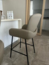艾森朗特意式极简吧台椅家用岛台高脚椅吧凳轻奢高级感酒吧高椅子前台吧椅 驼色 坐高65cm 实拍图