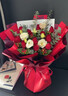 百花馆鲜花红玫瑰花满天星真花束生日礼物送女友表白老婆同城配送小时达 【初心不负】11朵红玫+桔梗+红豆|JD268 实拍图