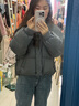 三彩【防水易打理】独醒2025冬季新款短款羽绒服90白鸭绒面包服F 大象灰 S 155/80A 实拍图