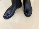 爱步（ECCO）靴子女 时尚潮流百搭冬季切尔西女靴牛皮粗跟短靴女 型塑266503 黑色26650301001 37 实拍图