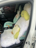 冬季纯羊毛坐垫汽车通用真皮毛一体全长毛绒车垫座椅全套毛绒坐垫 白色坐垫 驾驶单座一个 实拍图