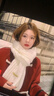 百搭韩版针织毛线红色围巾女2024圣诞冬季高级感新年礼物情侣围脖 针织围巾-米白色-1个装-保暖 1 实拍图