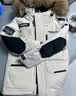 坦博尔羽绒服男女同款短款毛领派克加厚保暖外套TF236579 落英米 160  实拍图