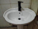 柯鲸 洗手盆方形立柱盆卫生间陶瓷洗手池台盆阳台洗脸盆面盆洗组合 D款立柱盆+下水配件+冷热龙头 实拍图
