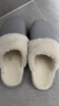 朴西冬季防水可拆卸棉拖鞋女士保暖室内厚底防滑可外穿 灰色 42-43 实拍图