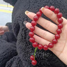 芯奢红色樱桃车厘子菩提根手串女绕指文玩朱砂色手链女菩提子佛珠手持 车厘子樱桃款 实拍图