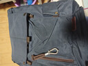 我潮双肩包男士帆布背包休闲大容量时尚旅行包高中学生书包轻便电脑包 蓝黑色升级款 实拍图