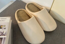 DMPD日式四季静音拖鞋女软底家用待客办公室棉拖家居室内地板男士冬季 米白 25 cm M码（适合38-39） 实拍图