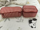 MUJI 再生聚酯纤维化妆包 居家 旅行 化妆品收纳 便携洗漱包 方型 红色格纹 实拍图