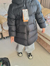 保姆鹅  【风墙】儿童羽绒服宝宝中长款护脸加厚外套保暖童装[NG2664] 炭黑 130 实拍图