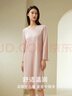 金三塔真丝睡衣女桑蚕丝木耳边长袖睡裙家居服深睡眠蚕丝睡衣情人节礼物 奶芙粉1357 XL 实拍图