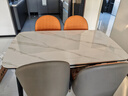 博圣瑞轻奢亮光岩板伸缩餐桌椅组合家用小户型现代简约客厅实木折叠饭桌 岩板伸缩餐桌+菠萝椅*4 130cm 80cm*75cm 实拍图