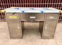 钢老大不锈钢办公桌加厚电脑桌带抽屉工作台无菌实验室桌子医疗操作台 三斗两门（1200*600*750mm） 201材质 实拍图
