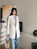 香影双面呢羊毛大衣女2025冬季新款呢子中长款高级感白色毛呢外套 米白 S 155/80A/85-95斤 实拍图