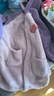 红豆居家（Hodohome）儿童睡衣女童冬季法兰绒保暖家居服女孩加绒加厚睡袍浴袍700紫165 实拍图