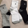 川崎（KAWASAKI）羽毛球袜跑步运动袜透气男款加厚毛巾底中袜3双装R142D黑白灰 实拍图