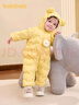 巴拉巴拉童装婴儿连体衣轻薄羽绒服宝宝衣服2025冬装抱衣爬服男童女童萌趣 黄色雪人-白鸭绒 66 cm-充绒量33g 实拍图