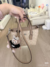 蔻驰（COACH）奥莱女士女包经典标志CITY迷你托特包单肩斜挎包手提包礼物city15 SV/沙黄色/灰褐色 实拍图
