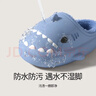 LATE TIME儿童棉拖鞋秋冬女童室内静音防水防滑棉拖鞋家居亲子宝宝鲨鱼棉鞋 雾霾蓝 内长16cm 【160】适合脚长约15cm 实拍图