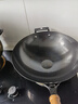 古臻匠炒菜不易粘无涂层精铁锅锤纹家用燃气灶电磁炉平底圆底炒锅已开锅 有耳款圆底 (3-5人）+锅盖 34cm 实拍图
