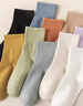 棉十三袜子女士100%纯棉10A抗菌防臭中筒袜秋冬季混色女袜透气长筒8双 实拍图