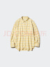 优衣库女装法兰绒衬衫/格纹格子长袖衬衣485263 41 杏黄色 3XL 实拍图