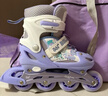 361°儿童轮滑鞋初学者男童女童溜冰鞋闪光轮旱冰鞋尺码可调节 紫色M码 实拍图