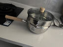 美厨（MAXCOOK）雪平锅 锤纹不锈钢奶锅蒸锅二层 汤锅辅食锅 炉灶通用MCJ4534 实拍图