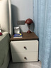 立太全实木床头柜卧室小型床头置物架沙发边柜子现代简约收纳柜置物柜 【E0级高强度环保板材】胡桃顶+奶白色 50x40x46cm 实拍图