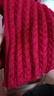 百搭韩版针织毛线红色围巾女2024圣诞冬季高级感新年礼物情侣围脖 针织围巾-酒红色-1个装-保暖 1 实拍图