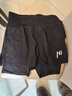 王后卫4英寸长马拉松跑步裤男 可装手机短裤带内衬 田径运动裤 吸湿速干 WHW-028#黑色-大网兜带内衬 L 【120-140斤】 实拍图