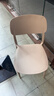 餐椅塑料椅子办公凳靠背休闲椅家用书桌椅卧室化妆椅简易小椅子 卡其色-四腿餐椅【加固标准款】 实拍图