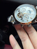 冠琴（GUANQIN）手表男机械表全自动镂空飞轮瑞士品质防水夜光皮带男士双日历手表 间金白面 实拍图