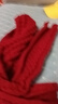 百搭韩版针织毛线红色围巾女2024圣诞冬季高级感新年礼物情侣围脖 针织围巾-酒红色-1个装-保暖 1 实拍图