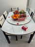 丰舍 餐桌 可变圆桌伸缩折叠实木岩板餐桌椅组合现代轻奢餐桌餐厅饭桌 黑白色-雪山白岩板-实木椅 【1.35米】 一桌6椅 实拍图