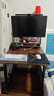 馨美凯电脑桌台式家用简易书桌办公桌简约现代工作台租房卧室学习写字桌 【单桌1.6cm厚桌面】黑架+深胡桃 长80cm*宽60cm*高74cm 实拍图