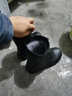 品之德 加绒保暖雨鞋雨靴水靴EVA轻便防耐磨水鞋防寒靴耐油弱酸碱劳保鞋 黑色 44 实拍图