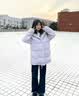 李宁防泼水鸭绒短羽绒服女子秋冬棉感舒适保暖连帽运动外套AYMV776 实拍图