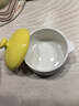 onlycook双耳陶瓷碗 带盖蒸蛋碗炖盅 儿童辅食燕窝蒸盅煲汤小汤盅 黄色 实拍图
