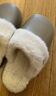 朴西冬季防水可拆卸棉拖鞋女士保暖室内厚底防滑可外穿 卡其色 44-45 实拍图