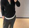 艾诺丝雅诗【商场同款】冬季新款百搭休闲裤直筒阔腿裤长裤女40933185 烟灰色 M 实拍图