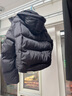 艾莱依陈都灵同款女士羽绒服2025泡芙短款连帽抽绳保暖冬外套 月夜黑M 实拍图