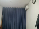 赫伊莎窗帘免打孔安装套装遮光免安装卧室飘窗简易小窗户房间保暖短帘 北欧双面遮光-藏青色(深蓝) 定制/不含杆每米布料单价 件 实拍图